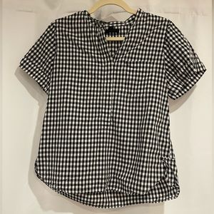 J.CREW Gingham Poplin Pull-over Top Size 4